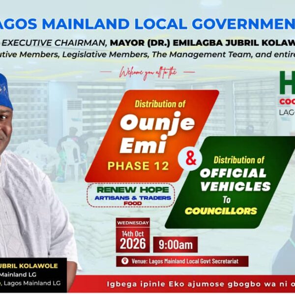 LAGOS MAINLAND LOCAL GOVERNMENT PRESENTS OFFICIAL VEHICLES TO…